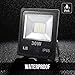LE 20W LED Flood Lights, IP65 Waterproof, Outdoor Security Light, Daylight White 5000K, 110 Degree Beam Angle, Plug in Floodlights for Home, Backyard, Patio, Garden, Tree and More
