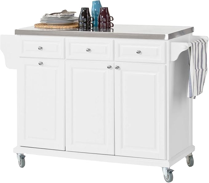 Amazon.de: SoBuy FKW33-W Küchenwagen mit Edelstahlplatte Küchenschrank