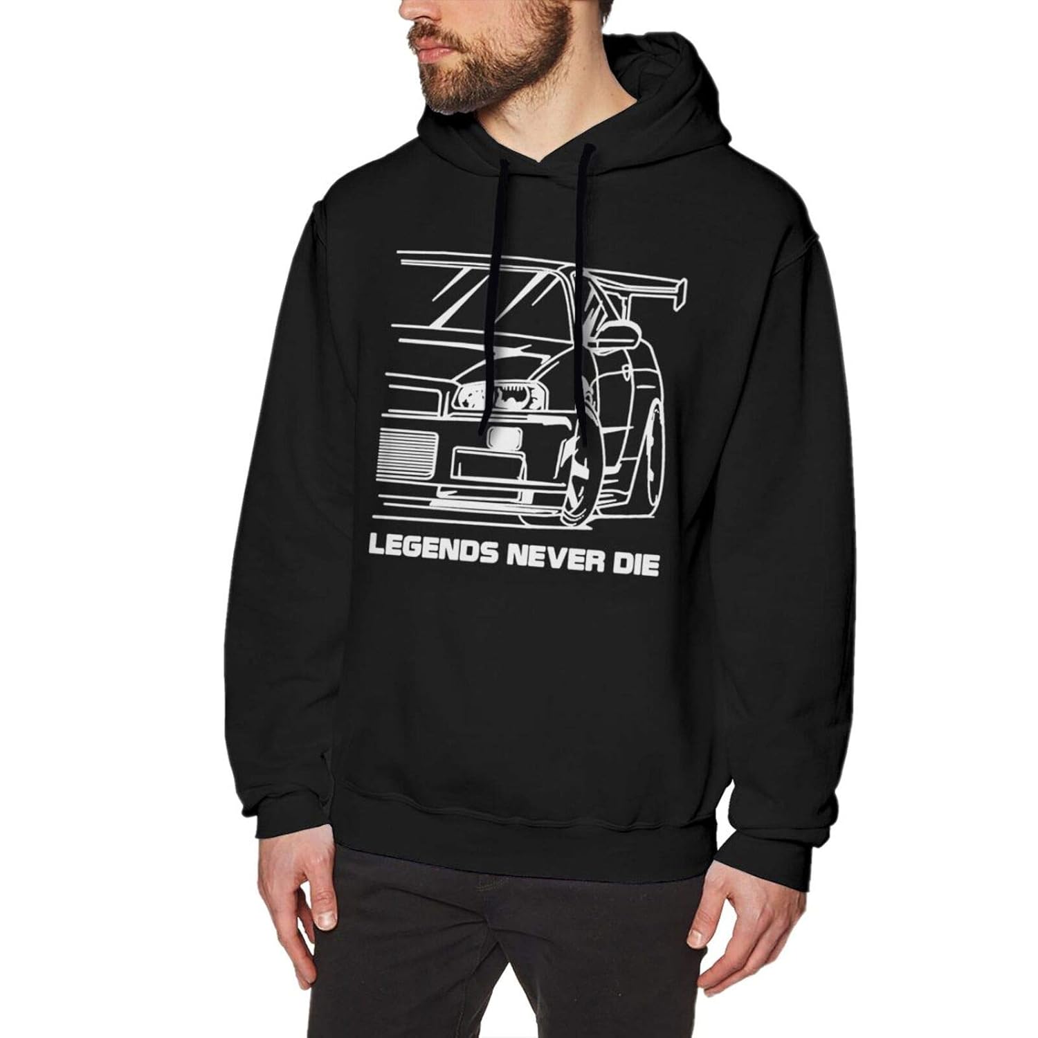 NIS-San Skyline R34 AWD Turbo JDM GTR Men's Long-Sleeved Pullover Hoodies Black : Amazon.in 