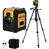 Laser Level with 40&rdquo; Tripod,100Ft Self-Leveling Green Beam Horizontal and Vertical Cross-Line Laser for Home Decoration Carrying Pouch, Battery Included (40 Inch Tripod)