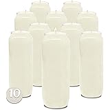 9 Day White Prayer Candles, 10 Pack - 7" Tall Pillar Candles for Religious, Memorial, Party Decor, Vigil and Emergency Use -
