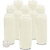 Hyoola 9 Day Prayer Candles 7 inch Tall Pillar Candles for Religious, Memorial, Party Decor, Vigil and Emergency Use - Vegetable Oil Wax in Plastic Jar Container, White (Pack of 10)