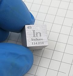 Indium Cube - 10mm Pure Metal Element Cubes - Laser