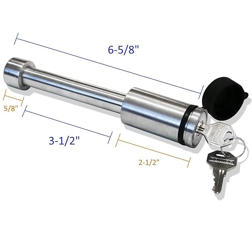 Anti-theft Towing Security Lock Trailer Hitch Receiver Lock - 5/8