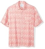 28 Palms Men's Relaxed-Fit 100% Linen Reverse Print Shirt
