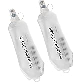 WILDREEDS 500ml Soft Flask, TPU Collapsible Soft Water Bottle for Hydration Pack, Running Vest, Folding Water Bottle for Hiking Cycling Climbing-2Pcs, White