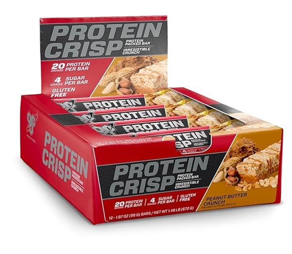BSN PROTEIN CRISP BAR, PEANUT BUTTER CRUNCH, 20...