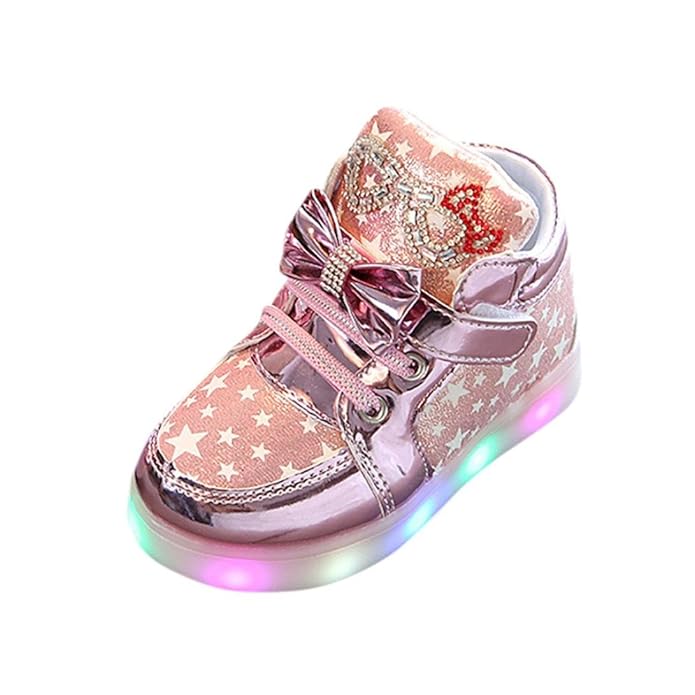 samLIKE Kinder Baby LED Leuchten Schuhe Mädchen Bunte Turnschuhe Leuchtende Casual Licht Schuhe
