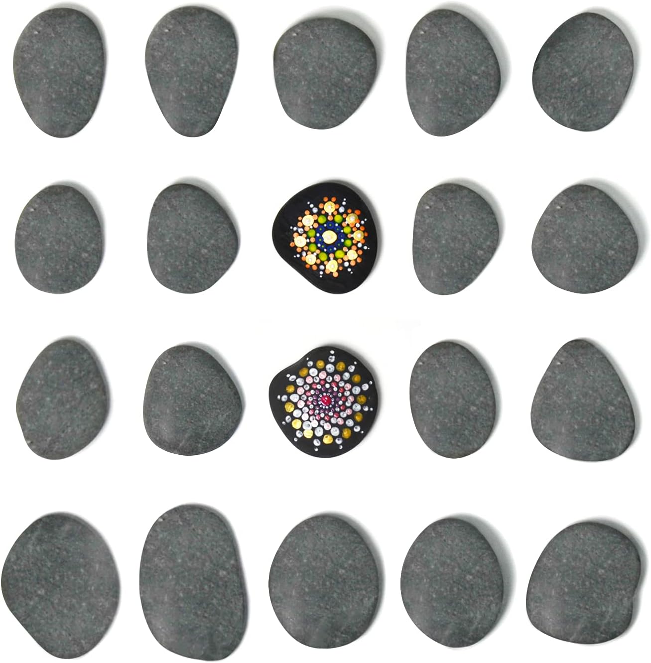 Umikk 20 Painting Rocks, 2 inches Craft Stones for Rock Painting, 2 lb Large Decorative Ornamental River Pebbles Rocks for Home Decor, Landscaping