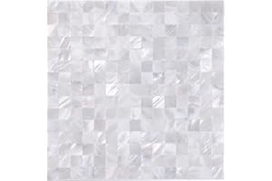 REOVATILE Peel and Stick Pearl Shells Backsplash Tiles, Stick on Backsplash for Kitchen, Bathroom, Bedroom (11.8"X11.8", 10 Sheets in White Nature)