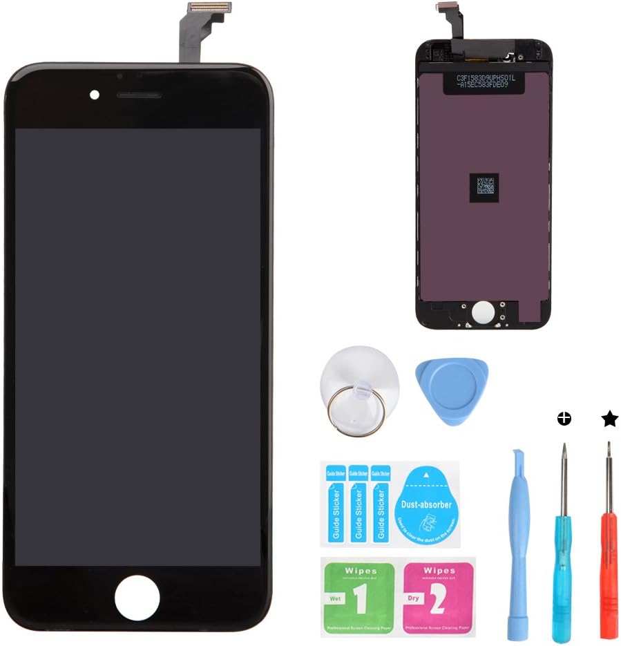 HSX_Z Screen Replacement for iPhone 6 Black 3D Touch Screen LCD Digitizer Replacement Frame Display Assembly Set with Repair Tool Kits