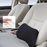 Big Hippo Lumbar Support Pillow for Car Memory Foam Back Support Cushions Car Seat Soft Black Back Cushion Perfect for Car,Home, Office