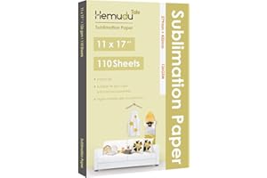 Hemudu Tale Sublimation Paper 11x17 inch 110 Sheets for Personalized Tumblers Mugs Light T-Shirt & Other Sublimation Blanks, Work with Sublimation Ink and Inkjet Printers,126gsm