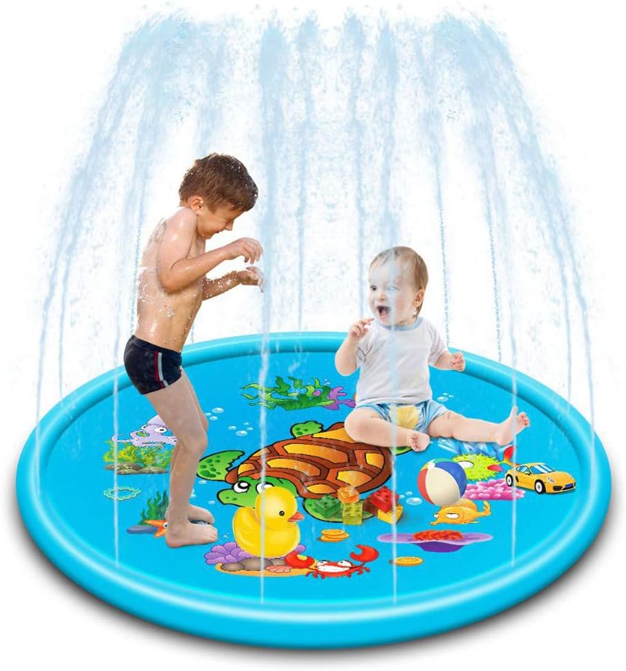 Ceally Baby Cushion Splash Sprinkler Pad Inflatable Water Pad Water Play Mat,Baby Inflatable Patted Pad,Water Cushion,Inflatable Water Pads Dogs, Kids Garden Pool