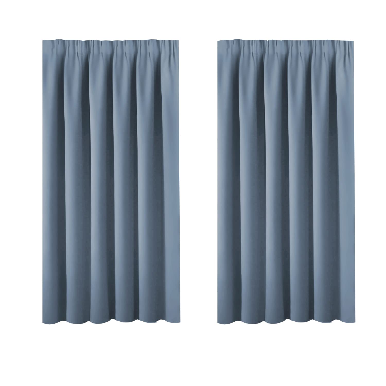 BellaHills Blackout Curtains, Noise Reduction Window Treatment Curtains, Thermal Insulated Energy Smart Drapes and Draperies for Apartment Decor 66 x 54 Inch, 2 Panels, Stone Blue