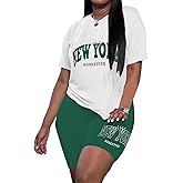 Hilinker Womens 2 Piece Outfits Short Sleeve Top and Shorts Set Summer Workout Casual Tracksuit