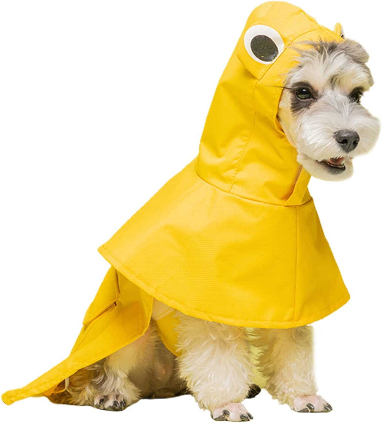 Dog Raincoat, Pet Lightweight Waterproof Rain Jacket, Pet Puppy Slicker Raincoat with Leash Hole, Dog Rainwear for Small Medium Dogs_S(Yellow)