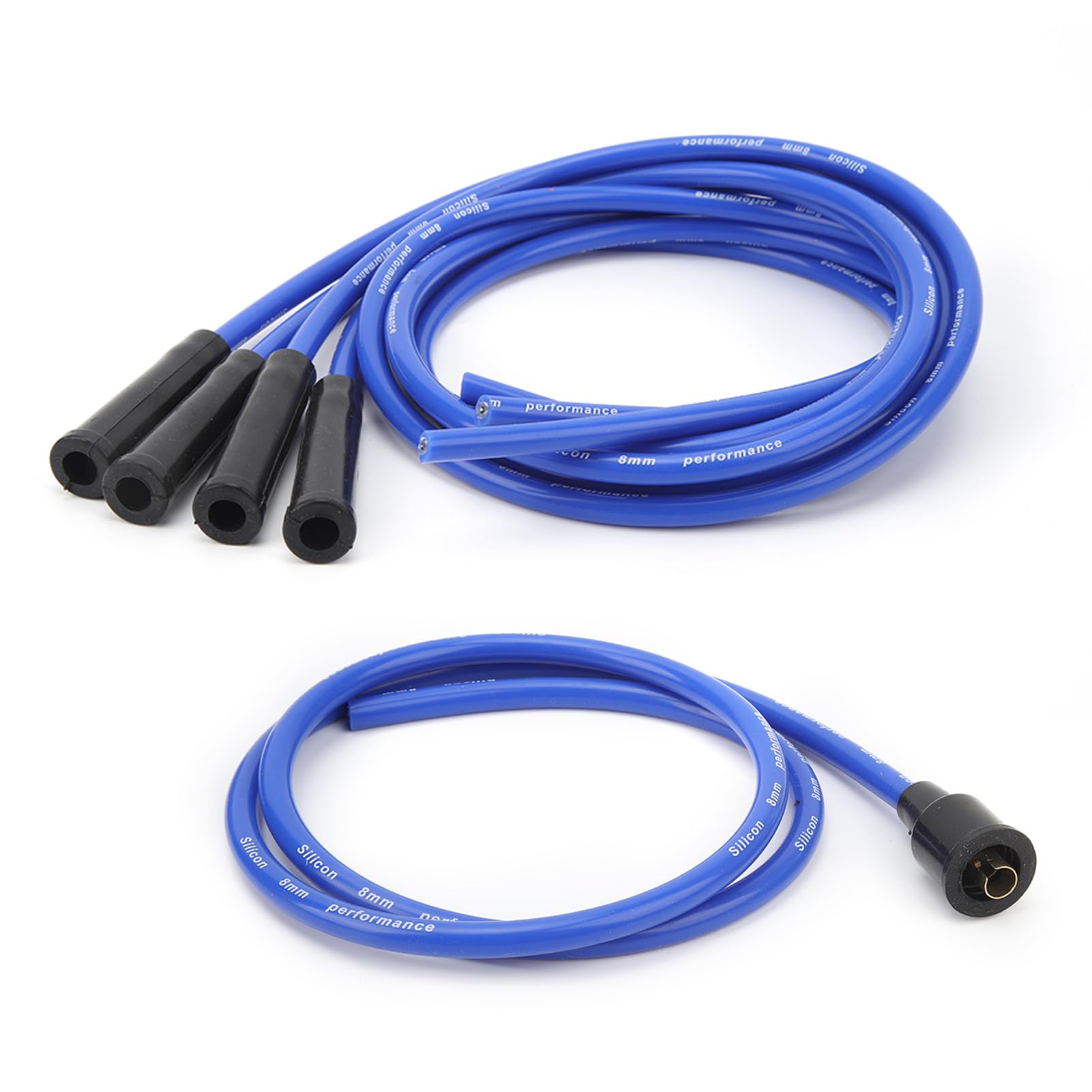 Photo 1 of Spark Plug Wire, High Efficiency 1m Length Ignition Spark Plug Wire Set Rugged Long Lasting with Connectors for 4 Cylinder Classic Cars (Blue)