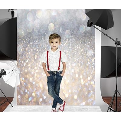Funnytree 5X7FT Bokeh Backdrop Abstract Scale Glow Halo Spots (Not Glitter) Graduation Background Birthday Party Banner Wedding Portarit Photoshoot Picture Photo Studio Decoration
