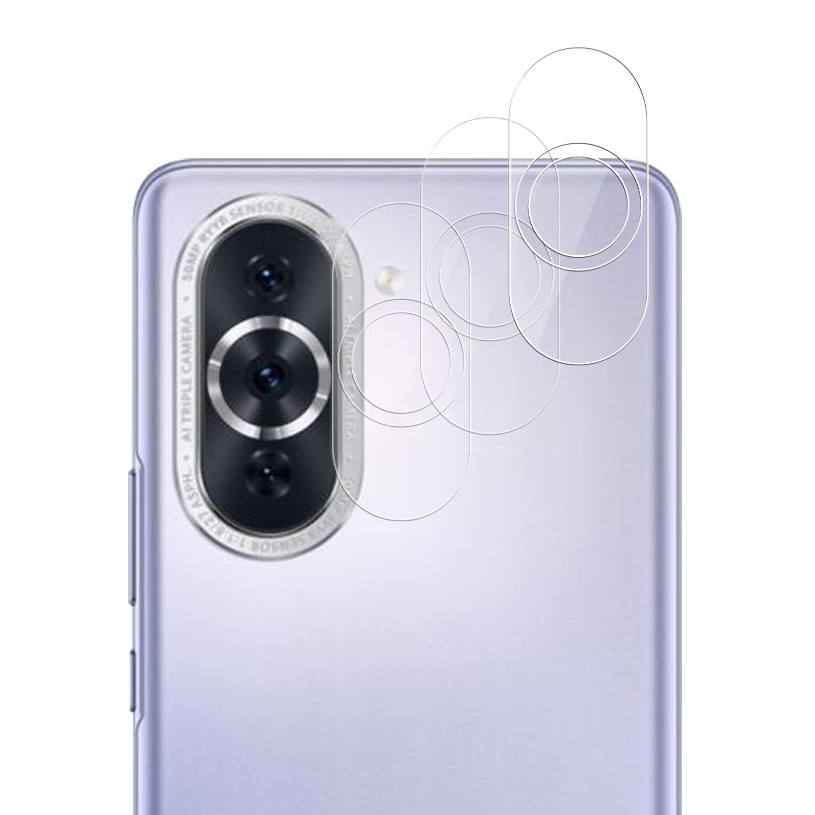 ROVLAK Camera Lens Protector compatible with Huawei Nova10 /10 Pro Camera Screen Protector 3-Pack 9H Scratch-Proof Explosion-Proof Tempered Glass Camera Lens Protective Film