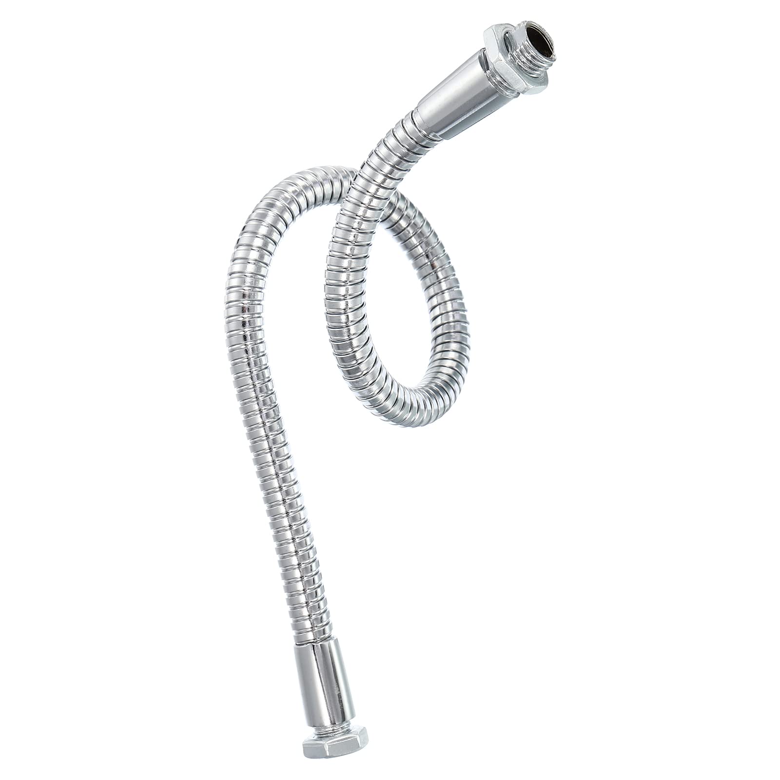 PATIKIL 11.8" Microphone Gooseneck, M10/M8 Fine Thread 8mm Metal Universal Hose Flexible Arm Gooseneck Tube Extension for Multifunction DIY, Silver Tone