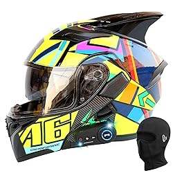 Bluetooth Modular Helmet with Horns Full Face