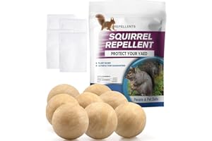 PDKIVFI Squirrel Repellent Outdoor Garden, Chipmunk Repellent Balls, Natural Squirrel Repellent for Indoor & Outdoor Use, Keeps Squirrels Away from Gardens, Bird Feeders, Attics & Garages – 8 Pack