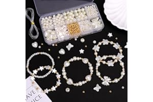 520 Pcs Pearl & Gold Bead Kit Complete Jewelry Making Kit Friendship Bracelet Making Supplies & Beading Set