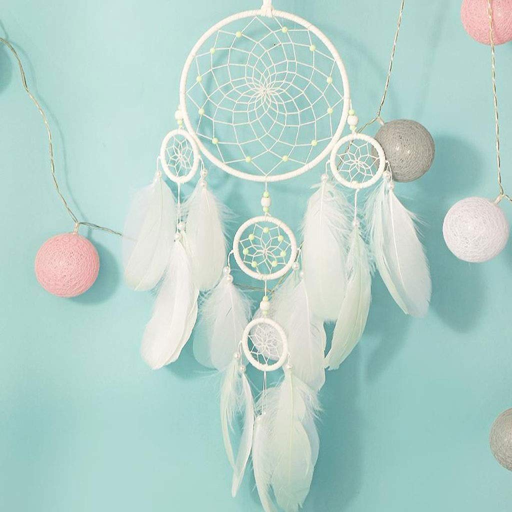 PDGJG Colorful Decorative Dream Catcher Wall Hanging Light Dreamcatcher Pendant Creative Hanging Kids Room Home Wind Chimes Decorations (Color : A)