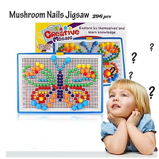 Puzzle Pegboard Sunsbell 296pcs Mushroom Nails Jigsaw Puzzle for Children - Image 4