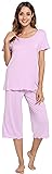 WiWi Pajamas for Women Soft Capri Pants Pajama Sets