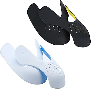 Upgrade 2 Pairs NURWOUE Sneaker Shoes Crease Guards, 2 Layers Against Shoes Creases, Anti-Wrinkle Shoes Crease, Crease Protectors for Air Force 1, Air Jordan 1 &amp; More (Men’s 7-12, Women’s 5.5-8.5)