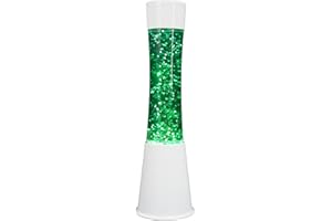 ZHRISEZLAVA 16IN Blue Glitter Lamp with White Base, Big Glitter Flow in Liquid Relaxing Motion Light, Home Decor Calming and Entertaining Lamp, Amazing Gifts for Adults & Kids (Glitter in Green Water)