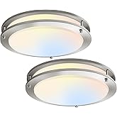 ALUSSO® 13 inch Flush Mount LED Ceiling Light, 5CCT（2700K-5000K） Adjustable Ceiling Lights, 20W 1300LM Dimmable Brushed Nicke