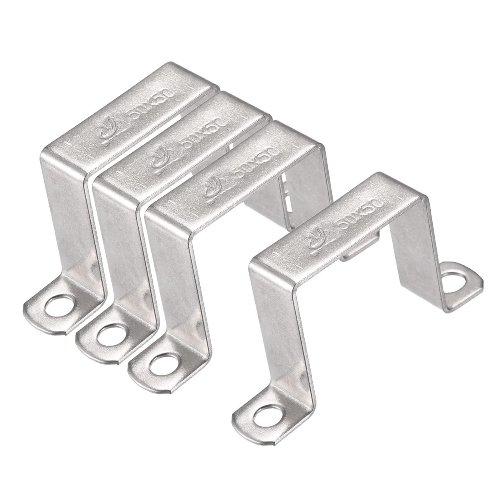 MACHSWON 48 x 52mm U Shaped Strut Connector Bracket 304 Stainless Steel Square Pipe Clamp for Door Closed Bar Holder 8pcs