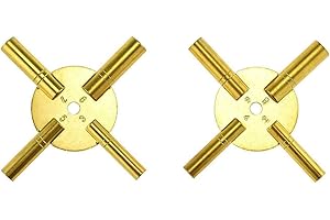 Brass Blessing Vintage Clock Winding Key : (2 Pcs 4 Prong Even/ODD Numbers (5191))