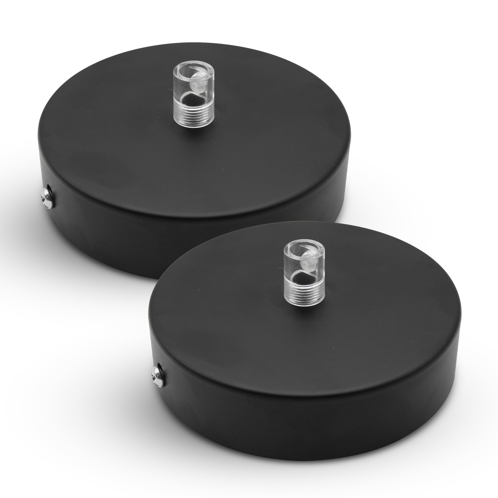 DOJA Barcelona | Ceiling Ceiling Rose | Black | Pack of 2 | Ceiling Rose 100 x 25 mm | Ceiling Rose | Metal | Modern Round Ceiling Rose