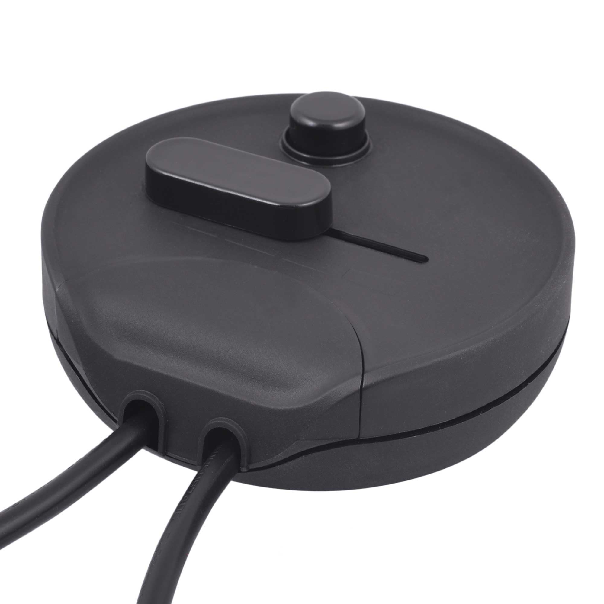 ElekTek LED Compatible Universal In Line Foot Dimmer Switch 240v AC 3 Core Suitable For Quality LED CFL & Incandescent Bulbs Black