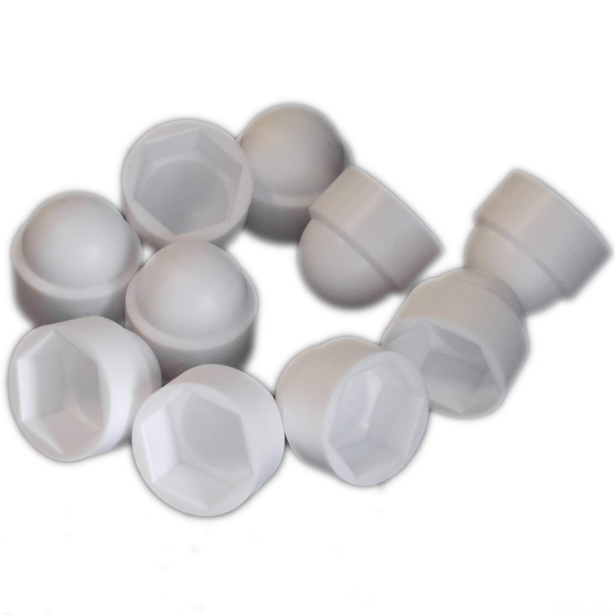 M10 (10mm) Nut/Bolt Cap - Plastic (White) (Pack of 10)