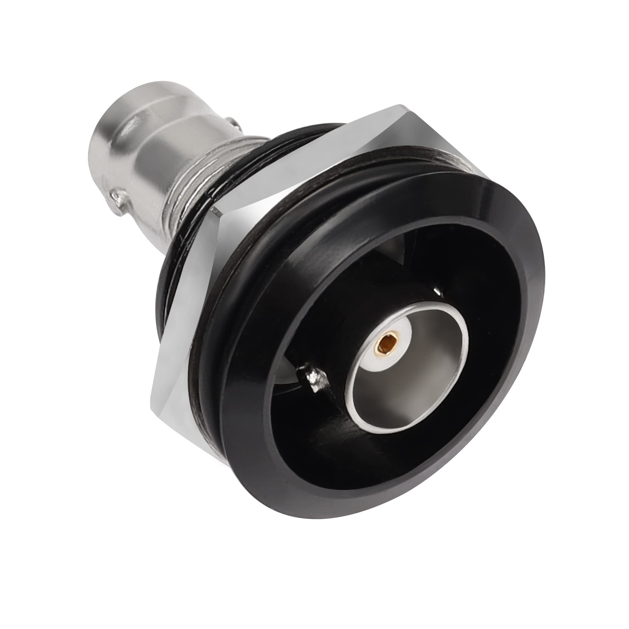 QIANRENON BNC Threaded Fixing Circular Adapter BNC Female to Female Panel Mount Connector BNC Surveillance Module Socket, 75 Ohm, for Surveillance Video Security Camera CATV System.