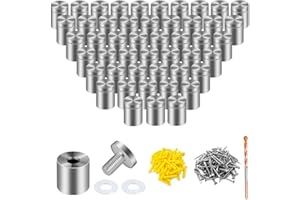 Lyrlidr 48 Pcs 1" X 1" Standoff Screws for Acrylic,Stainless Steel Standoff Screws,Wall Sign Standoff Mounting Hardware Advertising Glass Standoff Nail