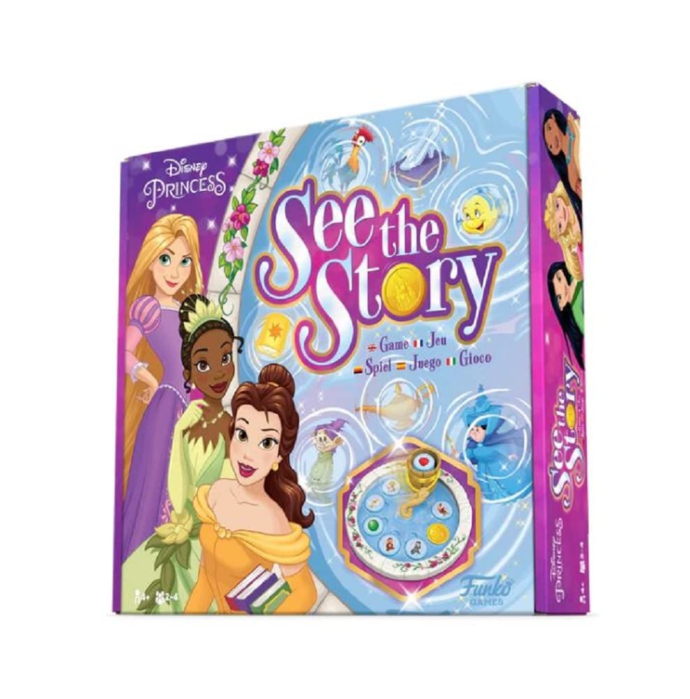 Funko Games Funko Signature - Disney Princess See the Story - ENG/FR/DE/SP/IT Languages - Disney Princesses - Light Strategy Board Game for Children & Adults (Ages 10+) - 2-4 Players - Gift Idea