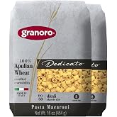 Granoro Dedicato Ditali Lisci #58 - Authentic Italian Pasta, Made from 100% Puglia Durum Wheat Semolina, Non-GMO, Vegan, 1 lb Bags (Pack of 2)