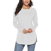 Newchoice Women's Casual Batwing Long Sleeve T Shirt Round Neck Basic Loose Tunic Tops