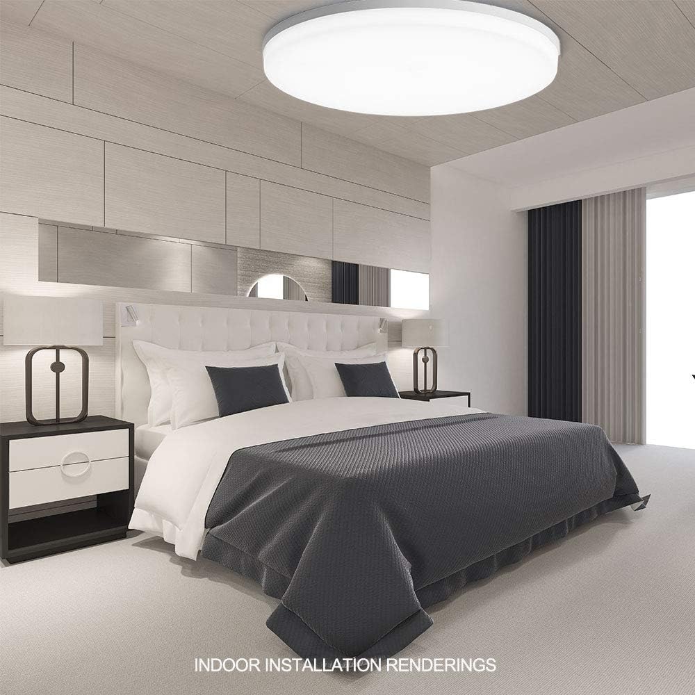 New Modern Led Ceiling Light 9 inch，36W Fixture with Round Close to Ceiling Lights, Daylight White 6000K, for Bedroom/Kitchen/Office/Dining Room Lighting，Installation is Very Simple - - 