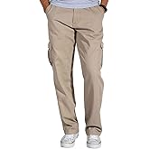 Match Men's Loose-Fit Straight Stretch Twill Cargo Pants (38, 6039 Light Khaki)
