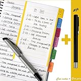 CleverPL Divider Sticky Notes,60 Ruled Notes per Pack,4 x 6 Inches,Assorted Neon Colors,2 Pack