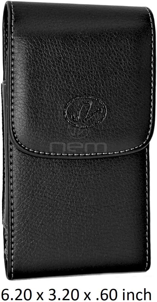 Vertical Leather Fully Rotating Belt Clip Case with Magnetic Closure for BlackBerry Key2 Devices - (Pouch Dimension: 6.20 x 3.20 x 0.60 inch)