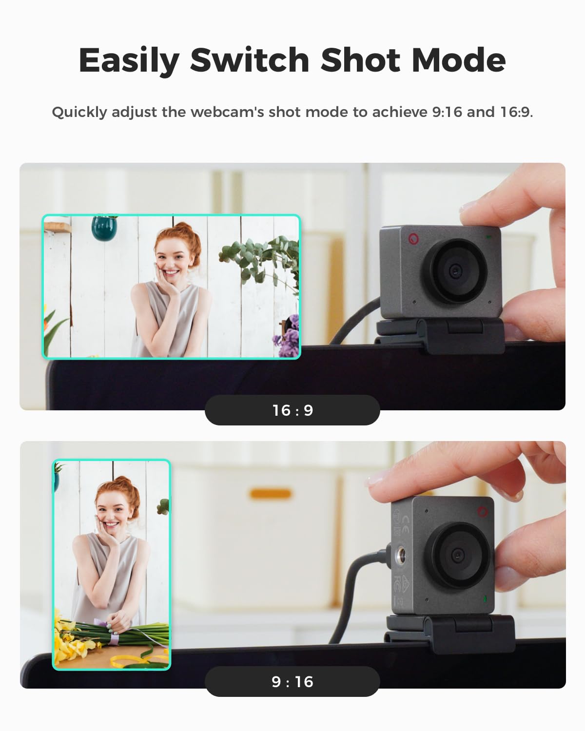 OBSBOT Meet SE 1080P@100 FPS Webcam für PC mit 1/2,8" Sensor, KI-Bildanpassung & Autofokus, Beauty Mode, Leichtgewichtig, Gestensteuerung, Staggered HDR, Webcam für Streaming, Meetings (Space Grey) 8