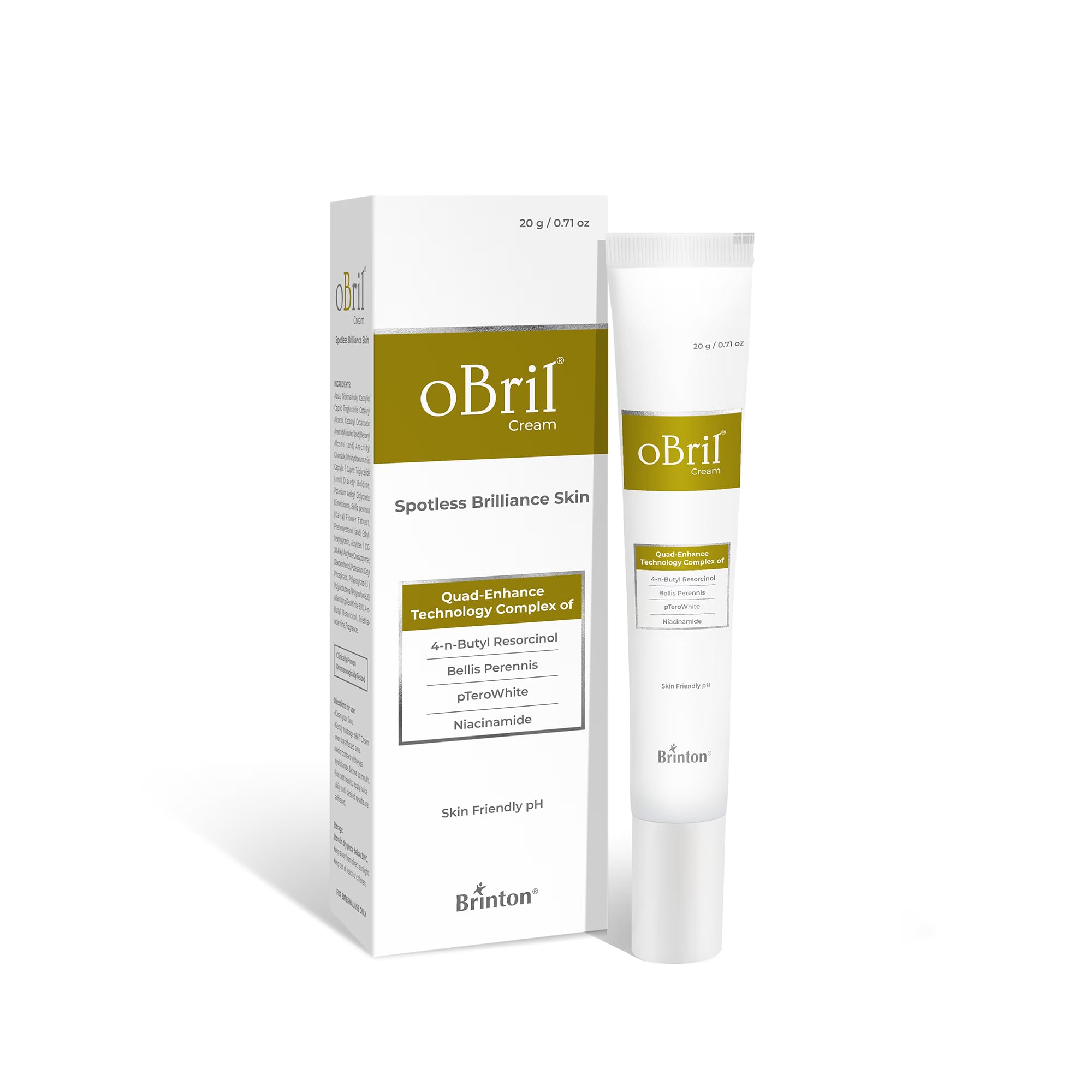 Obril Cream | Get Rid of Spots Associated With Ageing, Acne & Pigmentation | With Bellis Perennis Flower Extract, Niacinamide | Dermatologically Tested | For Men & Women- 20g